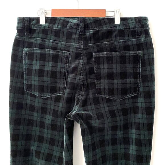 Talbots Velveteen Straight Leg Pants Black Watch Tartan - Picture 8 of 11